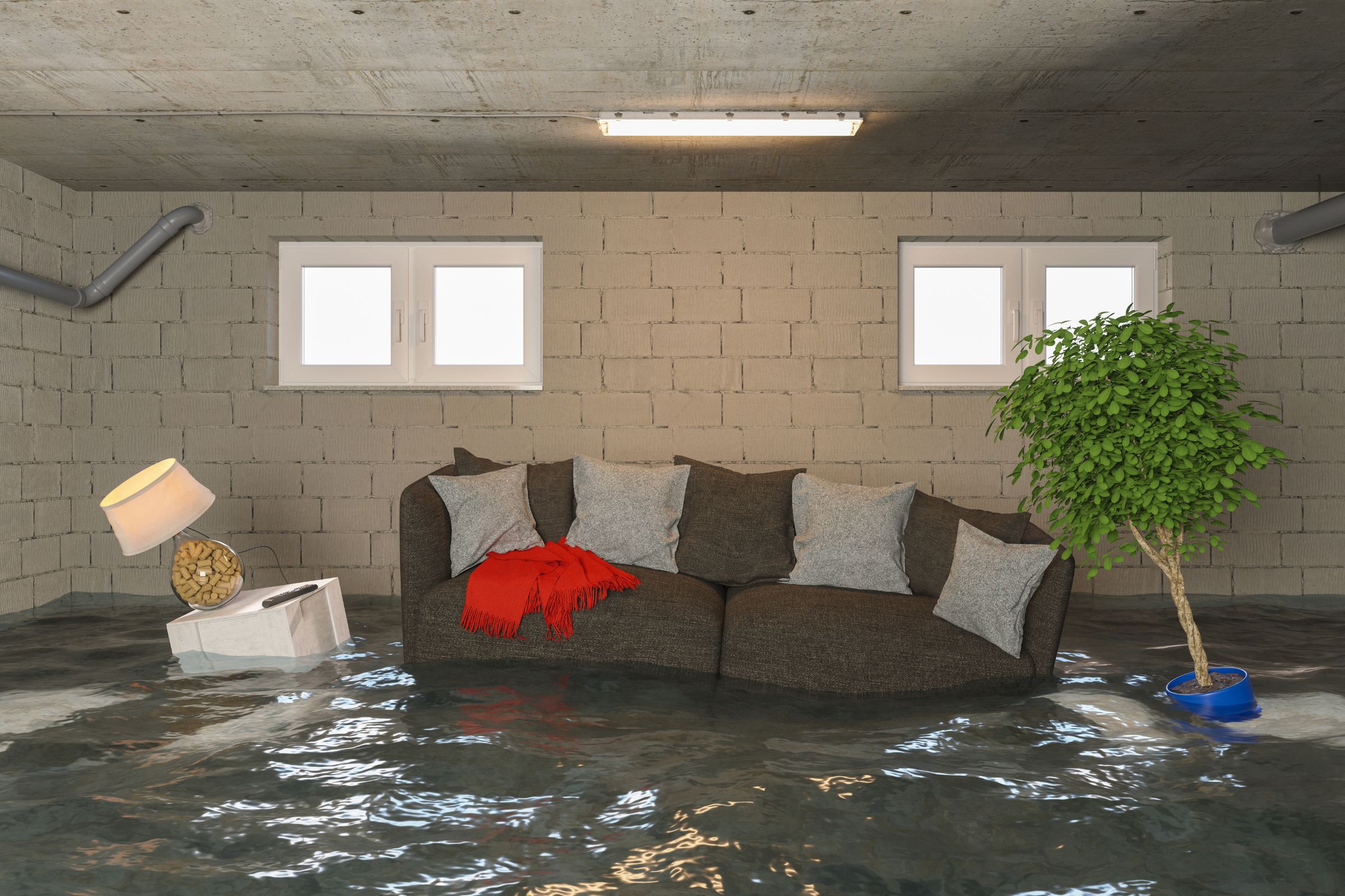 Flooded basement in a house